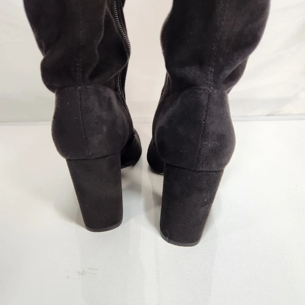 JustFab Aubriana Boots Over The Knee Heeled Suede‎ Women's Size 9 Black
